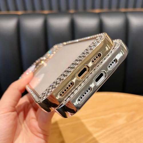 Coque bijoux iPhone 15 Plus luxe noire strass étui transparent chic