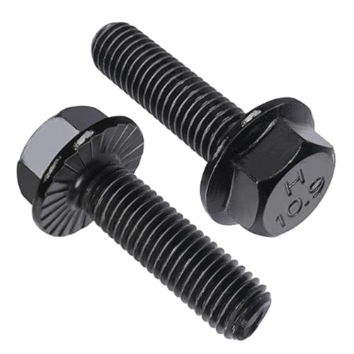 MOUMOUTEN 20 Pièces Boulons à tête Hexagonale à Bride, 10,9 vis en Alliage noir Finition Noir, Boulons à tête Hexagonale à Bride m8 * 40