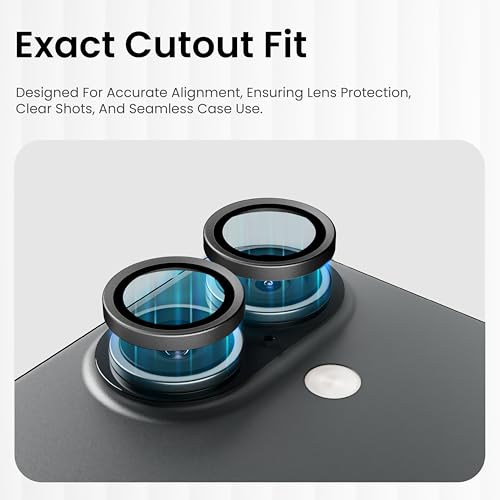 Image of CASEGEAR Clear Pro Camera Lens Protector Compatible With iPhone 17 | HD Clarity | Scratch Resistant | Complete Coverage | Easy Installation | Black