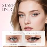 Winged Eyeliner Stamp – dwustronny, obrotowy marker do stempli Wing z zamknięciem magnetycznym, wodoodporny i odporny na ścieranie płynny eyeliner do szybkiego makijażu Cat-Eye (Honey Tea Brown)