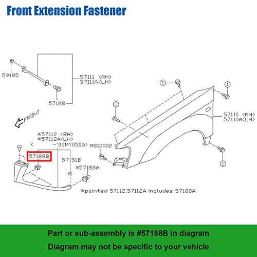 20 clips 57160FC010 para parachoques de Subaru Forester 1998-2005 3