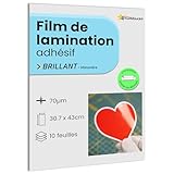 10 feuilles A3 30.7 x 43cm Film de lamination à froid BRILLANT - Feuilles de plastificatio...