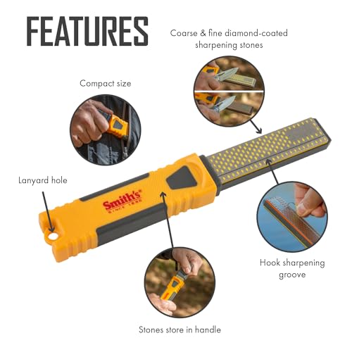 Smith's DCS4 4-Inch FINE & COARSE Diamond Combo Sharpening Stones
