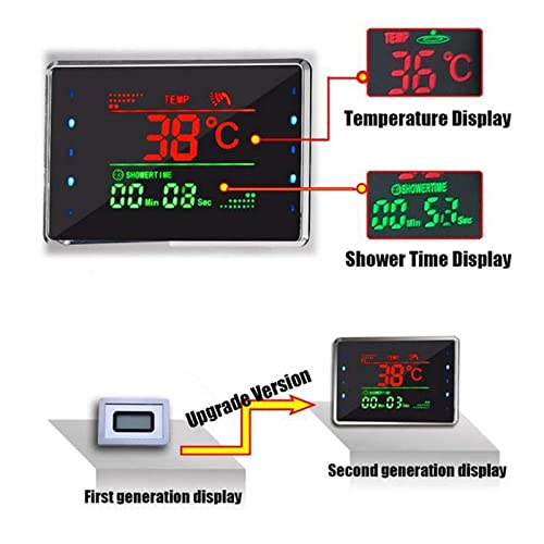 Panel de ducha con pantalla digital y control de temperatura, columna de grifería para baño miniatura 3