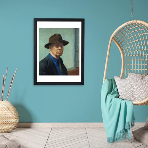 Affiche encadrée Autoportrait Edward Hopper Spiffing Prints petit format