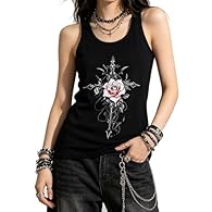 Gothic Vintage Statement: Eye-catching skull floral graphics combine edgy punk aesthetics with retro charm Versatile Styling Essentials: Effortlessly pairs with high-waisted jeans, leather jackets, or pants. The loose fit and crew neck cut flatter al...