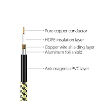 Vista 3 de Cable de guitarra de 10 pies, nueva versión 2022, cable de instrumento profesional para guitarra eléctrica, bajo, cable AMP, ángulo recto TS de 14