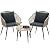 YITAHOME 3-Piece Outdoor Patio Furniture Wicker Bistro Set, All-Weather Rattan Conversation Chairs for Backyard, Balcony and Deck with Soft Cushions, Glass Side Table, Gray Rattan