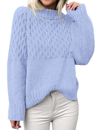 PRETTYGARDEN Oversized Sweaters for Women 2025 Fall Cute Cable Knit Long Sleeve Crewneck Chunky Pullover Tops Winter Clothing