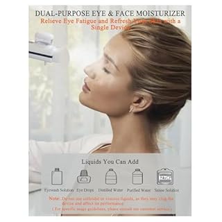 KUIOPYY Heated Nano Eye Mist Sprayer,Eye Mister with Warm Compress Moist Heat for Relief Dry Eyes,Electric Eye Steamer White