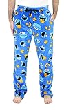 Sesame Street Adult Cookie Monster Pajama Pants, Fuzzy Plush Fleece Cookie Monster PJ Pants for Women & Men, Size Large