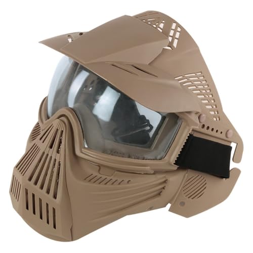 SDYAYFGE Máscara Airsoft Integral Gafas Protección Transparentes,Máscara Paintball Ajustable BB Gun Caza Tiro Deportivo Juegos Al Aire Libre Protección Facial Completa Visera Solar