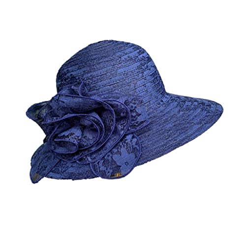 Chapeau de soleil cloche en dentelle de fleurs pour femme style rétro d'été