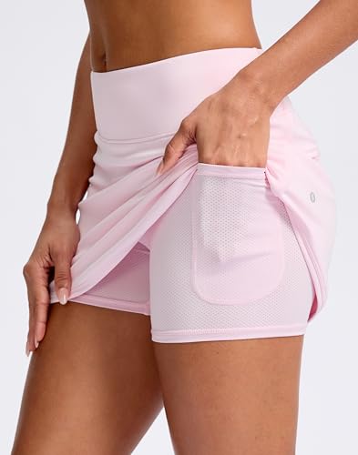 Image of SANTINY Skorts for Women with Pockets High Waisted Golf Skirts | Built-in Shorts, A Line, Athletic, Casual, Pickleball, Tennis Skirt