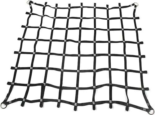 WQPMNYG Cargo Sling Net,Lifting Sling Net,Nylon Cargo Sling Net,Loading and Unloading Garden Sling Net with Handling Belt(2 X 2M/Mesh 10cm/Load 1T)