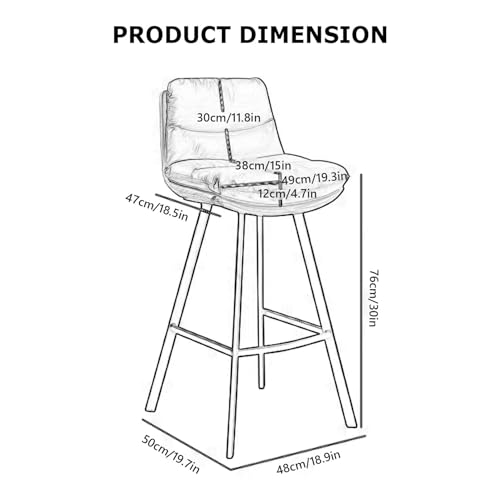 Tabouret de bar moderne en cuir orange 26 30 pouces pour pub