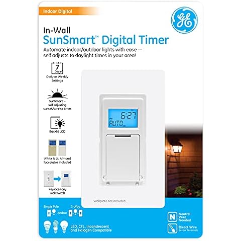 GE SunSmart In-Wall Digital Timer with Programmable Settings Cover