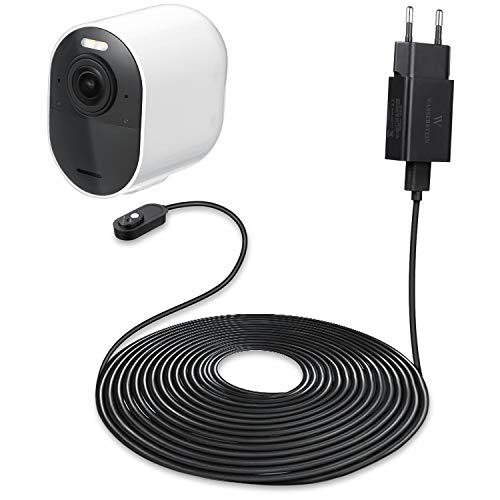 6ft/1.8m Câble de Recharge magnétique intérieur avec Adaptateur Quick Charge Compatible avec Arlo Ultra - Un Chargement Pratique pour Votre caméra Arlo (Noir) Cover