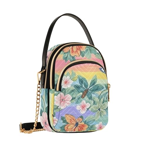 Womens Shoulder Handbags Tote Bag Quilted Purses for Women Butterfly Design Satchel for Travel Camping,Multi1