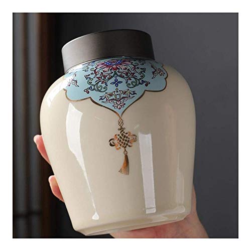 Photo de Msuiiixcccc Ceramic Cremation Urn Funeral Small Urns for Ashes Funeral Urn Cremation Urns for Human Ashes Adult Fits a Small Amount of Cremated Remains Burial Urns at Home （ Chinese Style Holp