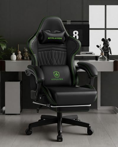Image of GTPLAYER ACE-PRO Music Gaming Chairs - Built-in Speakers, App Support & Bluetooth Control, Computer Game Chairs with Footrest for Adults, Ergonomic, Reclining, Linkage Armrest, Black