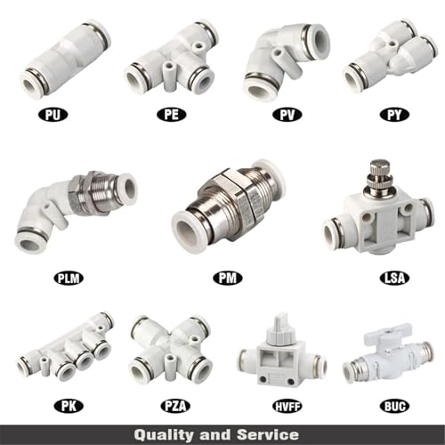 Accesorios blancos neumáticos tipo conectores de tubería de plástico PU de 4mm 2