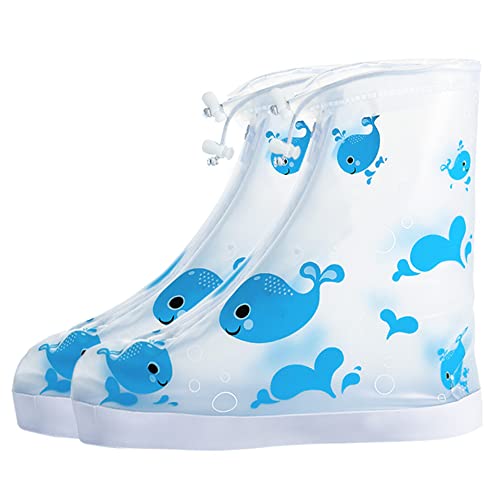 GUIGU Kids Shoes Cover Waterproof Non-Slip Overshoes for Rain/Snow/Cycling/Mountaineering,Blue,XL