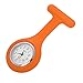 Produktbild Dorical Uhren Schwesternuhr Ansteckuhr fob für Health Care Arbeite, Krankenschwesteruhr FOB-Uhr Silikon Hülle Pulsuhr Pflegeuhr Tunika Brosche Taschenuhr Ansteckuhr Analog Quarzuhr (Orange)