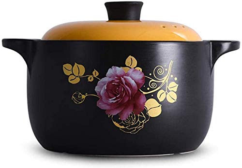 PUCNHZYNW Clay Casserole Pot Terracotta Stew Pot Ceramic Casserole - High Temperature Resistance, Good Thermal Stability, Non-Stick Pan, Easy to Clean-Capacity 3.5L_S
