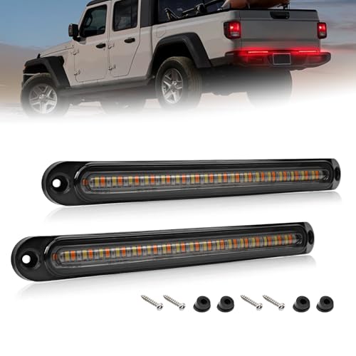 Image of 9.88 Inch Trailer Brake Tail Lights, 2 Pcs LED Sequential Turn Signal Running Lights Bar Amber Red White Rear Side Marker Lamp Strip for 12V-24V Trailer Truck Offroad Pickup RV ATV UTV Van