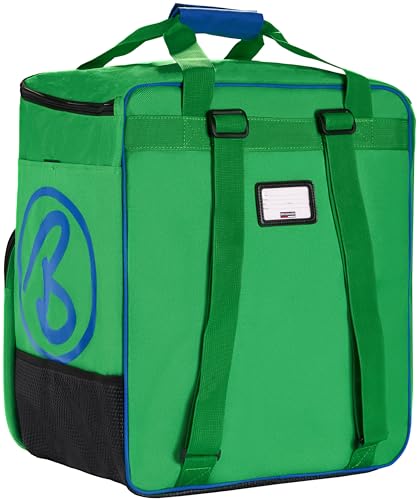 BRUBAKER Skischuhtasche Helmtasche Skischuhrucksack Super Champion Grün Blau - Limited Edition -