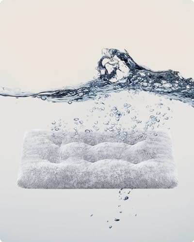 Feandrea Hundebett, Hundekissen, Flauschige Hundematte, Langer Plüsch, 140 x 100 cm, weiche Polsterung, waschbar, multifunktional, Ombré-Grau PGW205G01