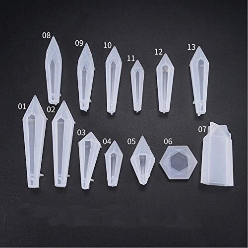 Epoxy Resin Mold for Casting Paperweight, Soap, Candle, Art Resin Molds Includes Sphere/Cube/Diamond/Pyramid/Stone/Mixing Cups/Wood Sticks (Nine)