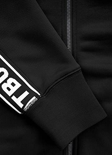 PITBULL - Herren Pullover, Sweatshirt Männer Oldschool Tape Logo, Pullover Normaler Sportlicher Schnitt, Komfortabel Sweatshirts für Herren, Polyestergewebe Blouson - L, Schwarz