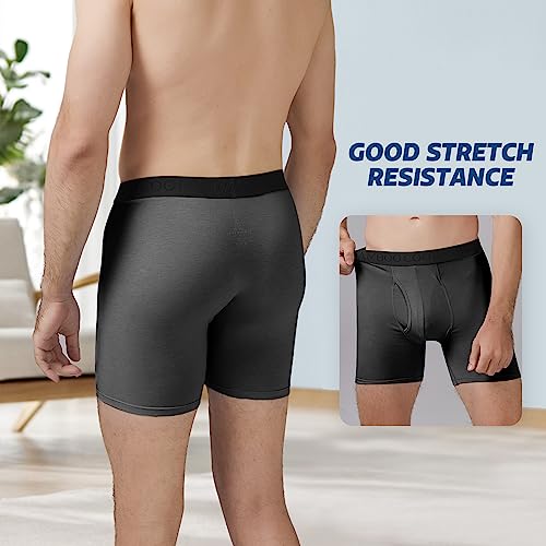 Image of BAMBOO COOL Men's Underwear Breathable Boxer Briefs with Fly Moisture-Wicking Lightweight Underwear 7-Pack