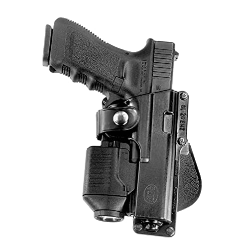 Fobus Tactical Speed Holster Paddle Left Hand GLT19LH Glock 19,23,32 / S&W 99 Compact/ M&P Compact holds Handgun with Laser or Light