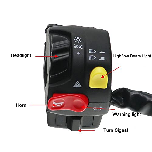Interruptor Manillar Motocicleta Accesorios De Interruptor Manillar Motocicleta 7/8" Bocina Faro Luz Antiniebla Interruptores Botón Universales