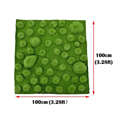 Yiqifly Simulation Artificial Moss Mat Fake Grass Rug Diy Synthetic Turf Lawn Carpet For Wedding Home Backyard Balcony Indoor Outdoor Decor, No Maintenance (Color : Green, Size : 1X1M(3.2X3.2Ft)) #TOP6