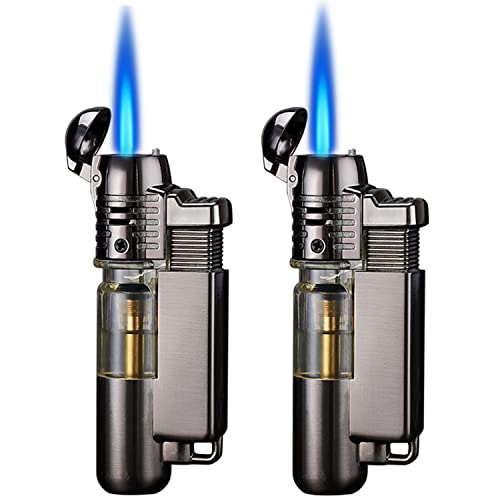 Top 13 Silent Torch Lighter: Best For Quality 2 Yeuligo Butane Lighter, Mini Torch Lighter with Key Ring, Adjustable Jet Flame Windproof Gas Lighter for Grill BBQ Candle Camping Fireplace, Grey (Without Butane Gas)