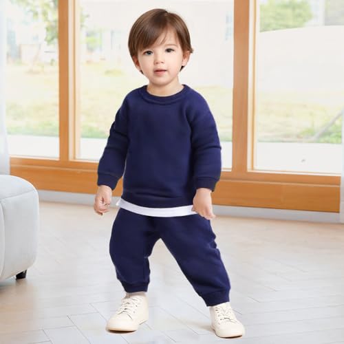 MYGBCPJS Boys Girls Customize Sweatsuit Long Sleeve Kids Custom Sweatshirt & Sweatpants Outfits Set Add Own Name Text Image3