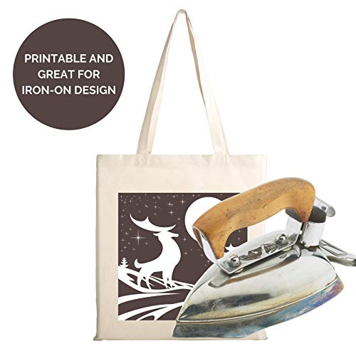 POLHIM Hoogwaardige stoffen zakken, zakken voor wasgoed, sport, winkelen, levensmiddelen, milieuvriendelijke, herbruikbare jute zakken met handgrepen, onbedrukte natuurlijke kleur, 38 x 42 cm, 25 - Image 4