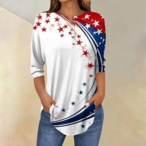 34 length sleeve henley shirts for women henley spring button down tops baggy v neck blouses  urban country home decor