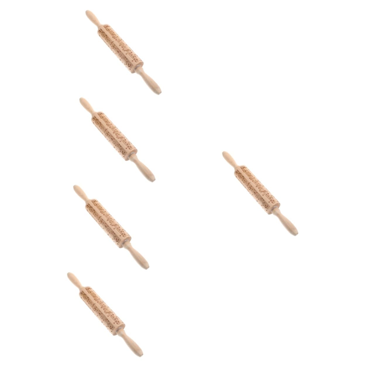 Alipis 5St geschnitztes Nudelholz Weihnachten Nudelholz glatter Teigroller gravierte Prägewalze Rollstock küchenmaschiene kochgeschirr werkzeug Fondantroller Mehrzweck-Nudelholz Holzwalze