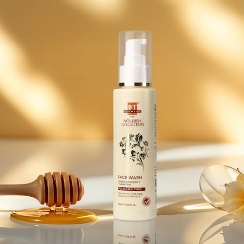 Image of Boericke & Tafel Nourish Face Wash - Infused with Gold Dust, Honey and Vitamin E for a Youthful Glow & Hydrating Skin - Silicone & Paraben Free for All Skin Types - Pack of 1 (100 ml)