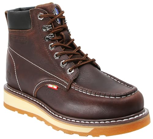 Cactus Men’s 6” Heavy Duty, Soft Toe, Genuine Goodyear Welt, Premium Full Grain Leather, Comfortable, Durable, Oil Resistant, Roofing, Industrial, Construction, Work Boots
