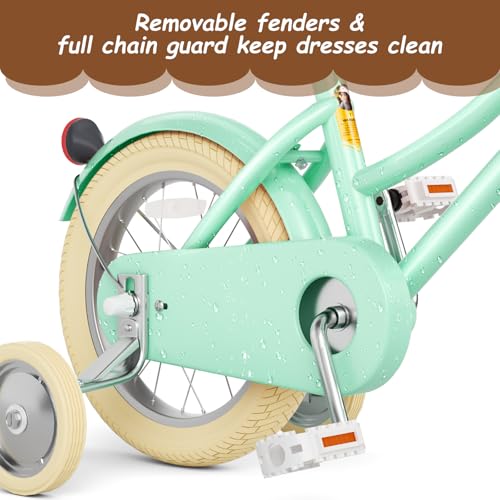 Image of 67i Girls Bike with Training Wheels 12 /14 /16 /20 Inch, Toddler Girl Bicycle for Ages 3-12, Bicicleta para Ninas with Basket, Bell, Adjustable Seat & Handlebar, Padded Seat, Chain Guard