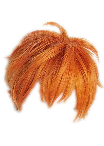 RyuLifeStyle Bleach Cosplay Kurosaki Ichigo Wig Orange Naruto for Man Boys Synthetic Hair + Wig Cap