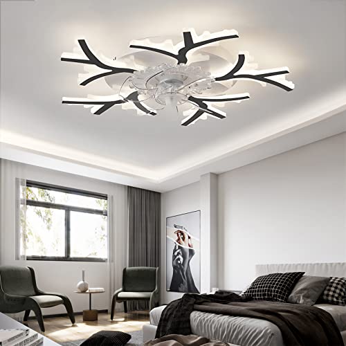 Ventilateur de plafond LED 63cm noir avec télécommande et appli - 8
