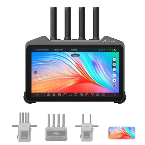 Accsoon CineView M7 Pro 4K60 SDI HDMI Wireless Video Transmitter Receiver&Camera Monitor 7inch, Camera Control 60ms Latency 1200FT 3D Luts, 4App Monitoring,Pair CineView Master 4K/4K Lite/SE 4K/HE/SE