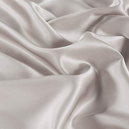 Lilysilk 4Pc Silk King Sheet Set 22 Momme -Duvet Cover Fitted Sheet 2 Pillowcases - Cool For Summer- Mulberry Charmeuse Silk Bedding Sets - Luxury Birght Coffee #TOP2